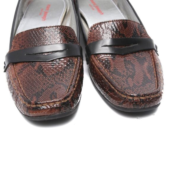 Marc Joseph Glossy Leather Loafers Snakeskin Print Flats Casual Shoes Reptile - Picture 6 of 13